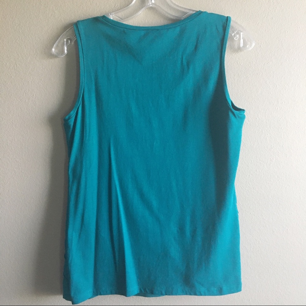 {Ann Taylor} Ruched Sleeveless Blouse M Petite - Picture 6 of 6